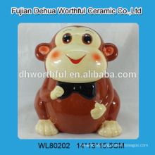 2016 New arrival ceramic monkey cookie jar